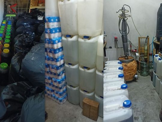 W budynku gospodarczym miał profesjonalną bimbrownię. Policjanci przejęli 1400 litrów alkoholu