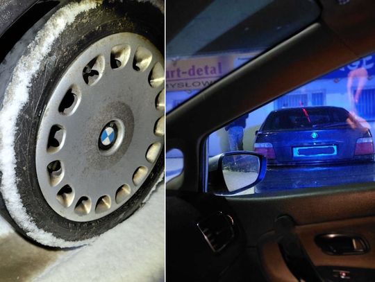 W śnieżycę jechał na oponach bez bieżnika. Policjanci zatrzymali dowód rejestracyjny BMW