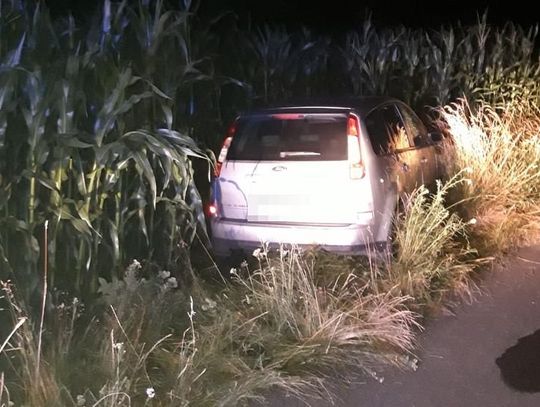 W trakcie pościgu przeskoczył na tylne siedzenie, auto wjechało w pole kukurydzy