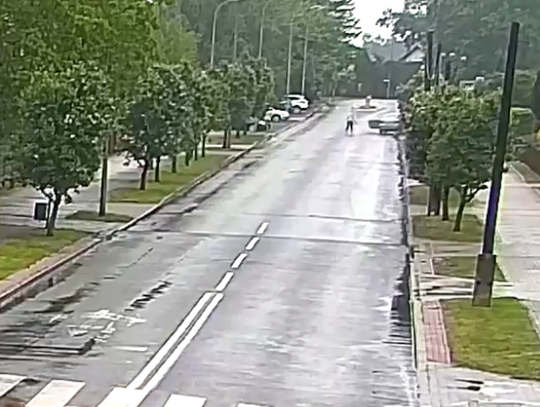 Wyskoczył z jadącego Mercedesa. Samochód bez kierowcy uderzył w ogrodzenie