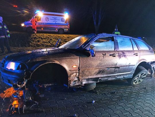 Z kobietą i dzieciakiem uciekał przed policją. BMW koziołkowało, zostawił ich bez pomocy i uciekł