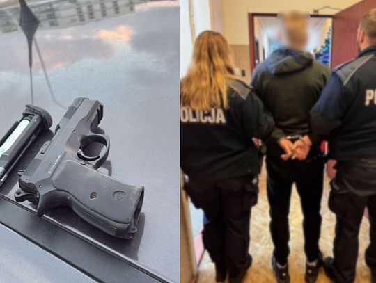 Zamiast zapłacić 75 złotych za zakupy, groził sprzedawcy bronią. Może trafić do więzienia na 10 lat