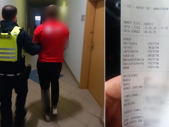 Zażył cztery różne narkotyki i ruszył tak do pracy. Policjanci zatrzymali naćpanego kuriera