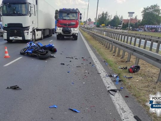 Zderzenie fiata i motocykla Suzuki. Poszkodowany został 27-letni kierowca jednośladu