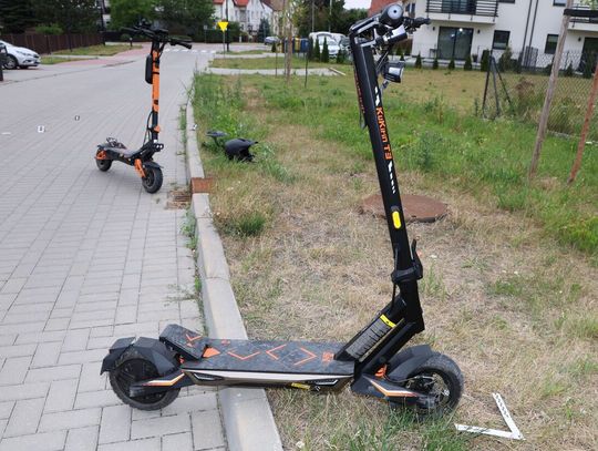 Zderzenie nastolatków na hulajnogach elektrycznych. Jeden zahamował, drugi nie zdążył