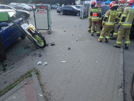 Zderzenie osobówki i crossa. Jeden z uczestników po narkotykach, drugi bez uprawnień do jazdy