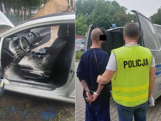 Ze złości podpalił auto na parkingu. Zgubiły go liczne tatuaże na twarzy i rękach, które zapamiętali świadkowie