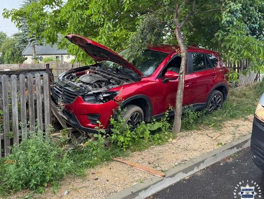 Zlekceważył zakaz i z dwoma promilami ruszył w trasę. Rozbił się na płocie i spędził noc na dołku