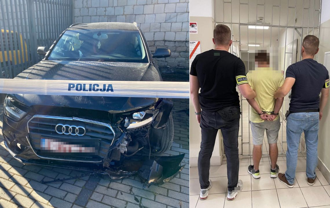 17-latek uciekał 20 kilometrów i staranował audi radiowóz. Odpowie za czynną napaść na policjantów