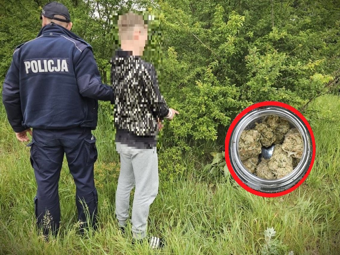 18-letni diler zakopał narkotyki w lesie. Po zatrzymaniu grzecznie zaprowadził tam policjantów