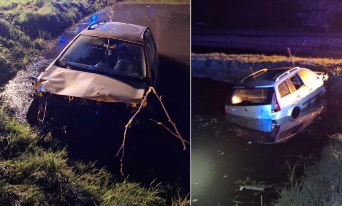 19-latek uciekając policji wjechał do stawu. Był pijany i nie ma prawa jazdy