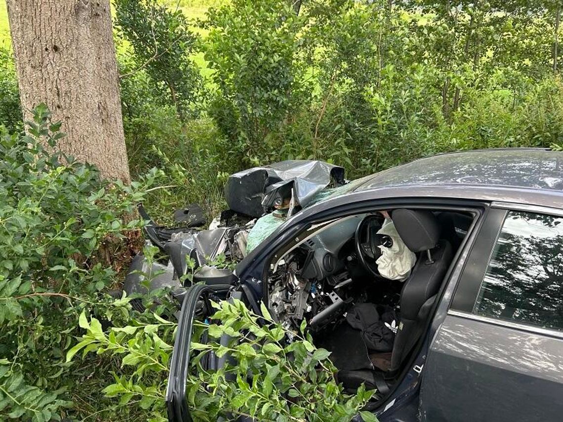 19-letni kierowca mazdy wjechał w drzewo. Trójka nastolatków trafiła do szpitali