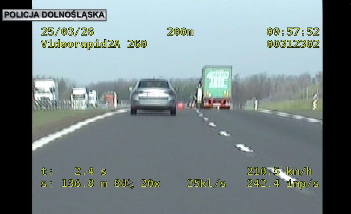 210 drogą ekspresową. Kierowca Skody ukarany w wysokim mandatem i punktami