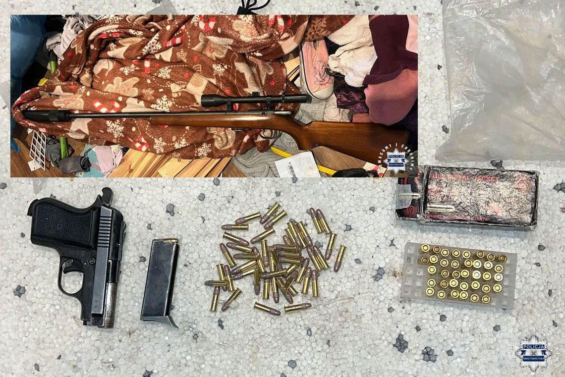 33-latek zgromadził nielegalną broń i amunicję. Został zatrzymany po nalocie policji