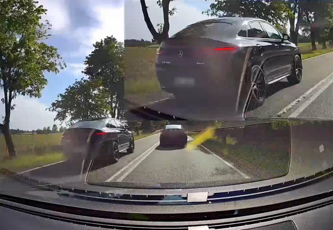 43-latka w mercedesie wyprzedzała na podwójnej ciągłej. Policja dostała nagranie