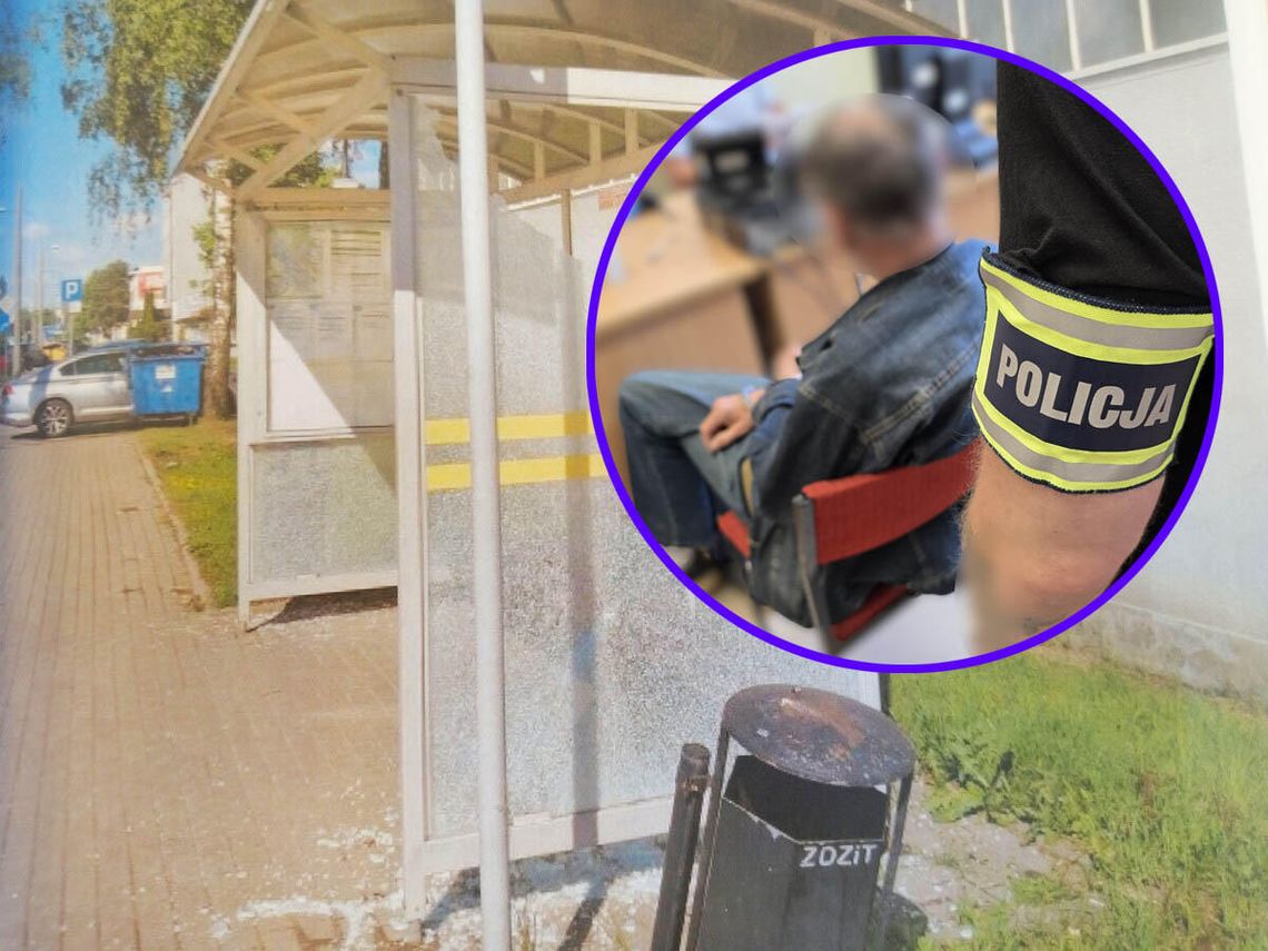 58-latek ostrzelał przystanek. Miał w mieszkaniu pistolet pneumatyczny i do wszystkiego się przyznał