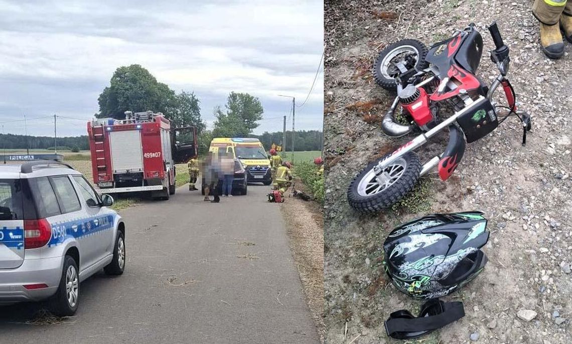6-latek na minicrossie wjechał pod samochód. Dziecko zabrał do szpitala śmigłowiec LPR 6-latek na minicrossie wjechał pod samochód. Dziecko zabrał do szpitala śmigłowiec LPR