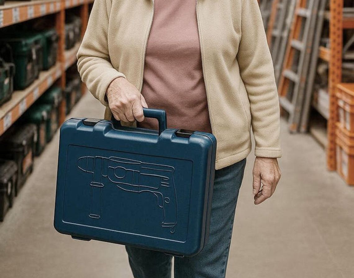 76-latka przyłapana na kradzieży młota udarowo-obrotowego. Pomagał jej syn