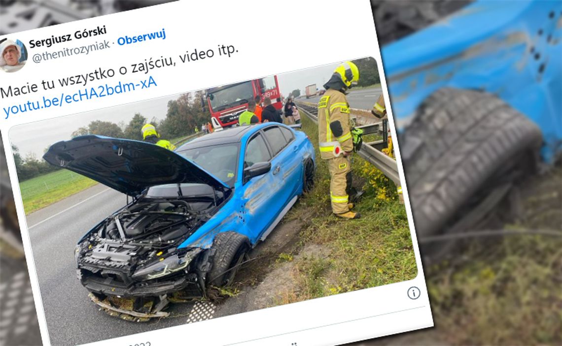 Auto znanego youtubera miało wypadek na autostradzie. Luksusowe BMW "jedzie na złom"