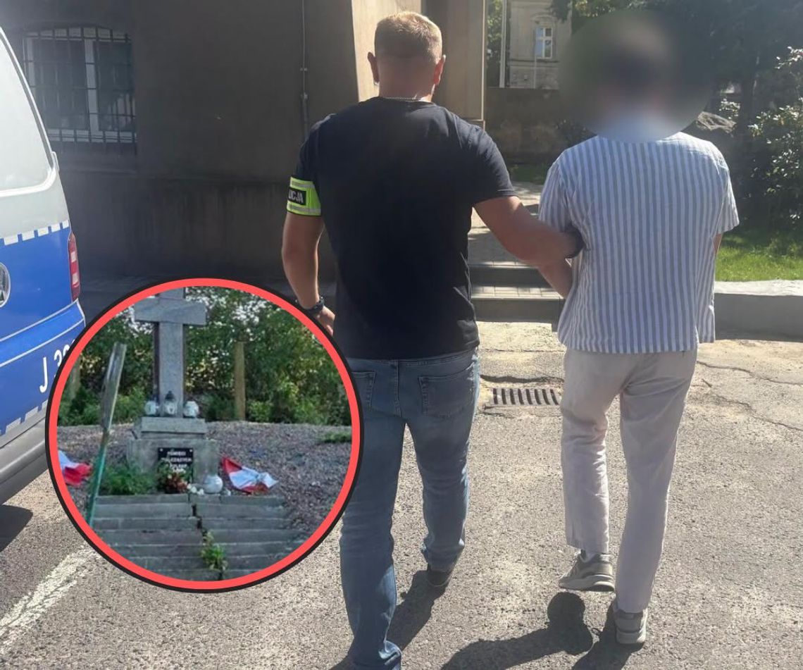 Bezcześcił pomnik powstańców. Zrywał polskie flagi i naklejał niemieckie napisy Bezcześcił pomnik powstańców. Zrywał polskie flagi i naklejał niemieckie napisy