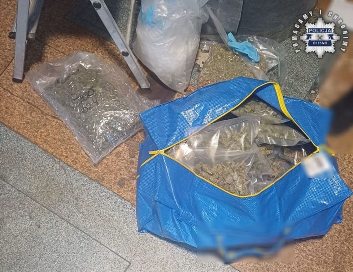 Blisko 5,5 kilograma marihuany w reklamówce na balkonie. Policjanci zatrzymali 22-latka