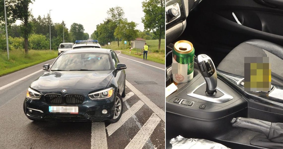 BMW stanęło na środku drogi krajowej. Pijany 18-latek zasnął w czasie jazdy