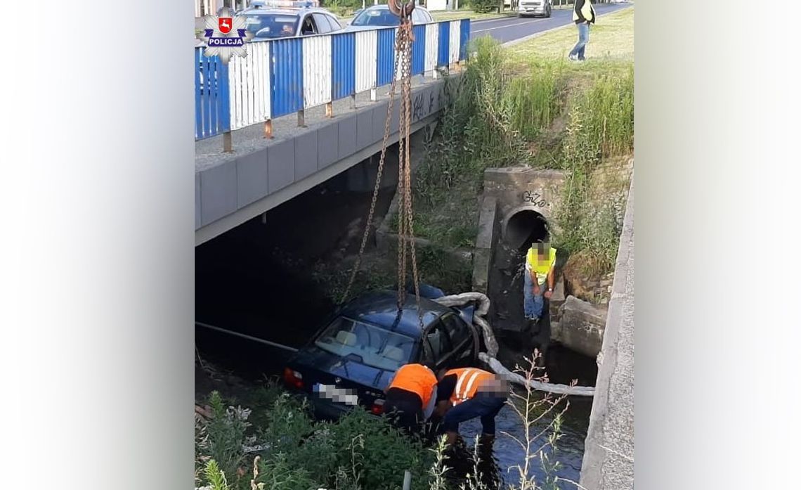 BMW z trzema małolatami wpadło do rzeki. Żaden z nich nie ma prawa jazdy