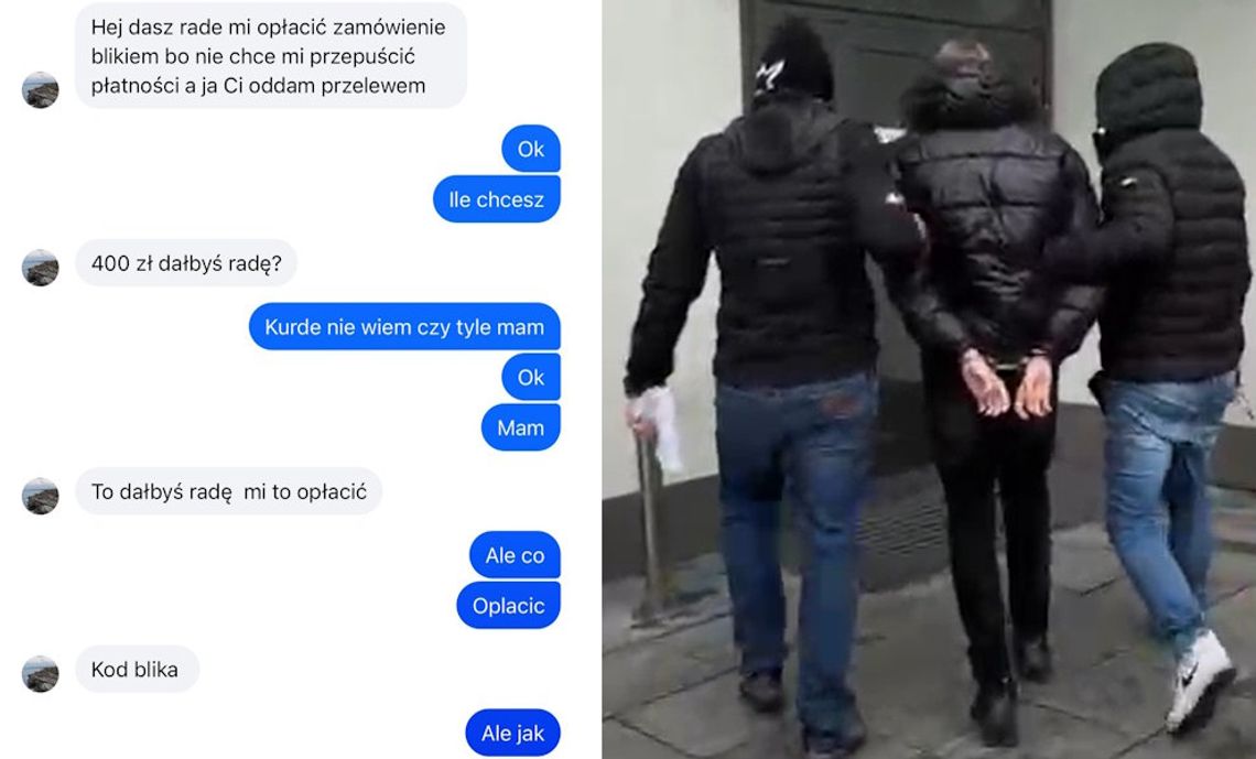 Chciał naciąć policjanta „na BLIK-a”. Funkcjonariusz zastawił pułapkę i pomógł zatrzymać oszusta