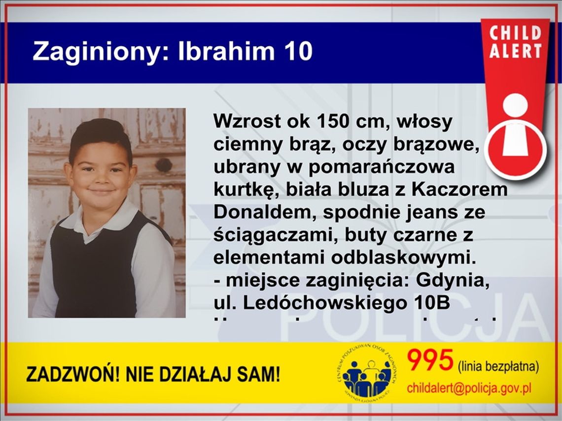 Child Alert! Marokańczyk uprowadził w Gdyni 10-letniego chłopca