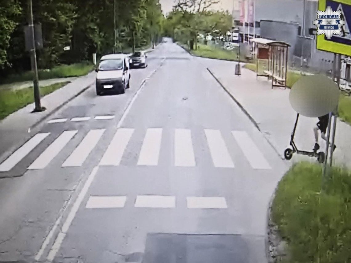 Chłopak na hulajnodze elektrycznej wjechał pod autobus. Miał mnóstwo szczęścia
