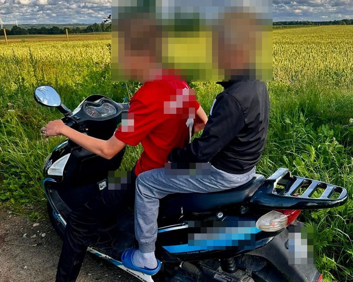 Chłopcy mieli skosić trawnik - zamiast kosiarki wzięli skuter, zostali zatrzymani przez policję