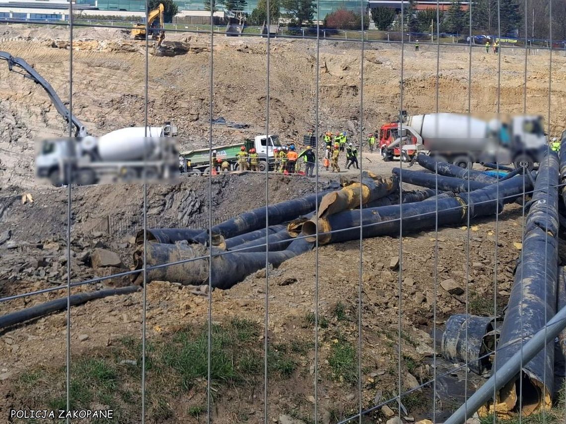 Dramat na budowie w Zakopanem. Betoniarka najechała na pracownika, w akcji śmigłowiec LPR