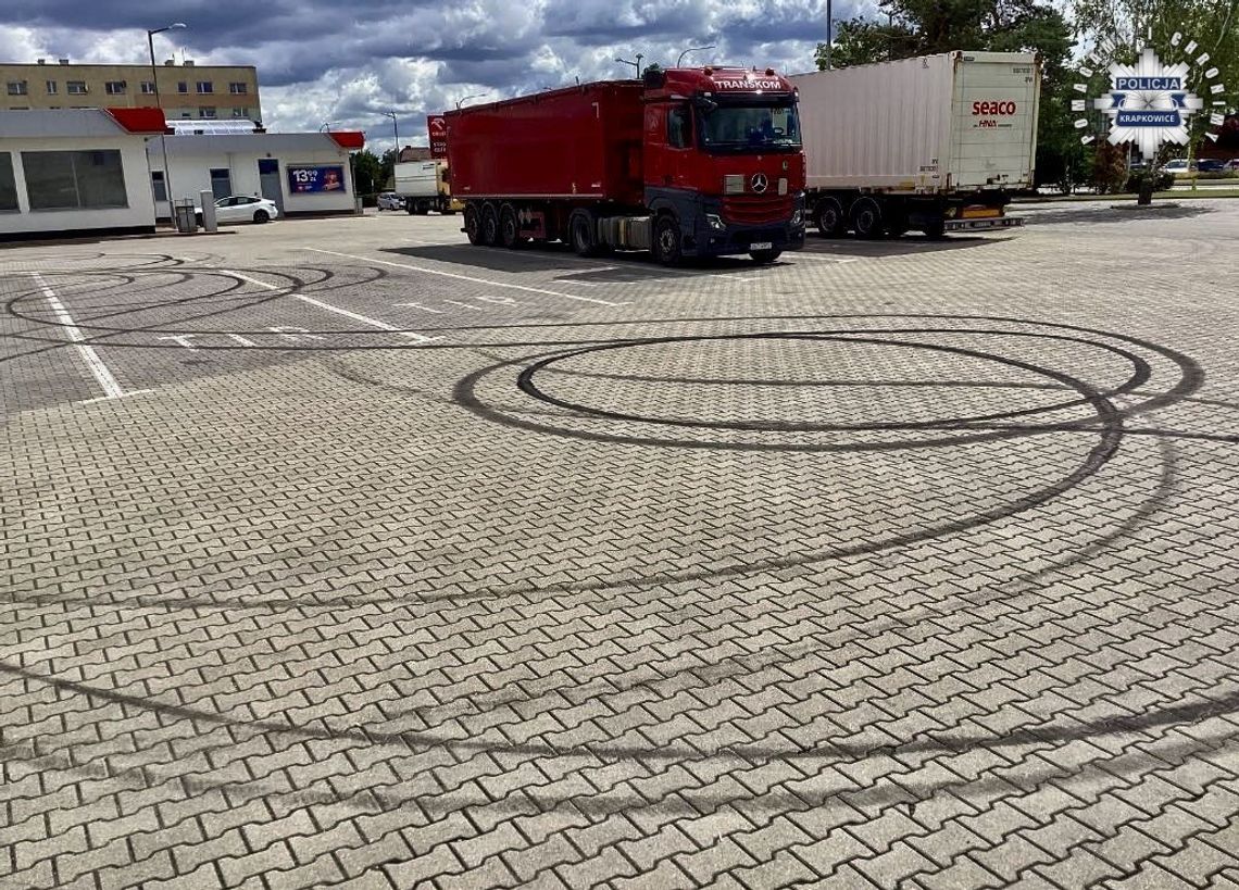 Drift na stacji paliw i 2000 złotych mandatu dla właściciela BMW
