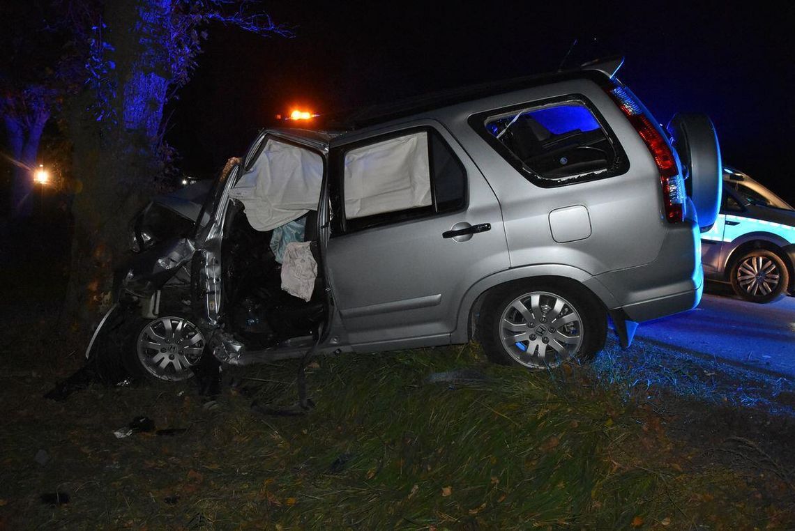 Honda wypadła z drogi i uderzyła w drzewo. Pasażerka zginęła, kierowca jest ciężko ranny Honda wypadła z drogi i uderzyła w drzewo. Pasażerka zginęła, kierowca jest ciężko ranny