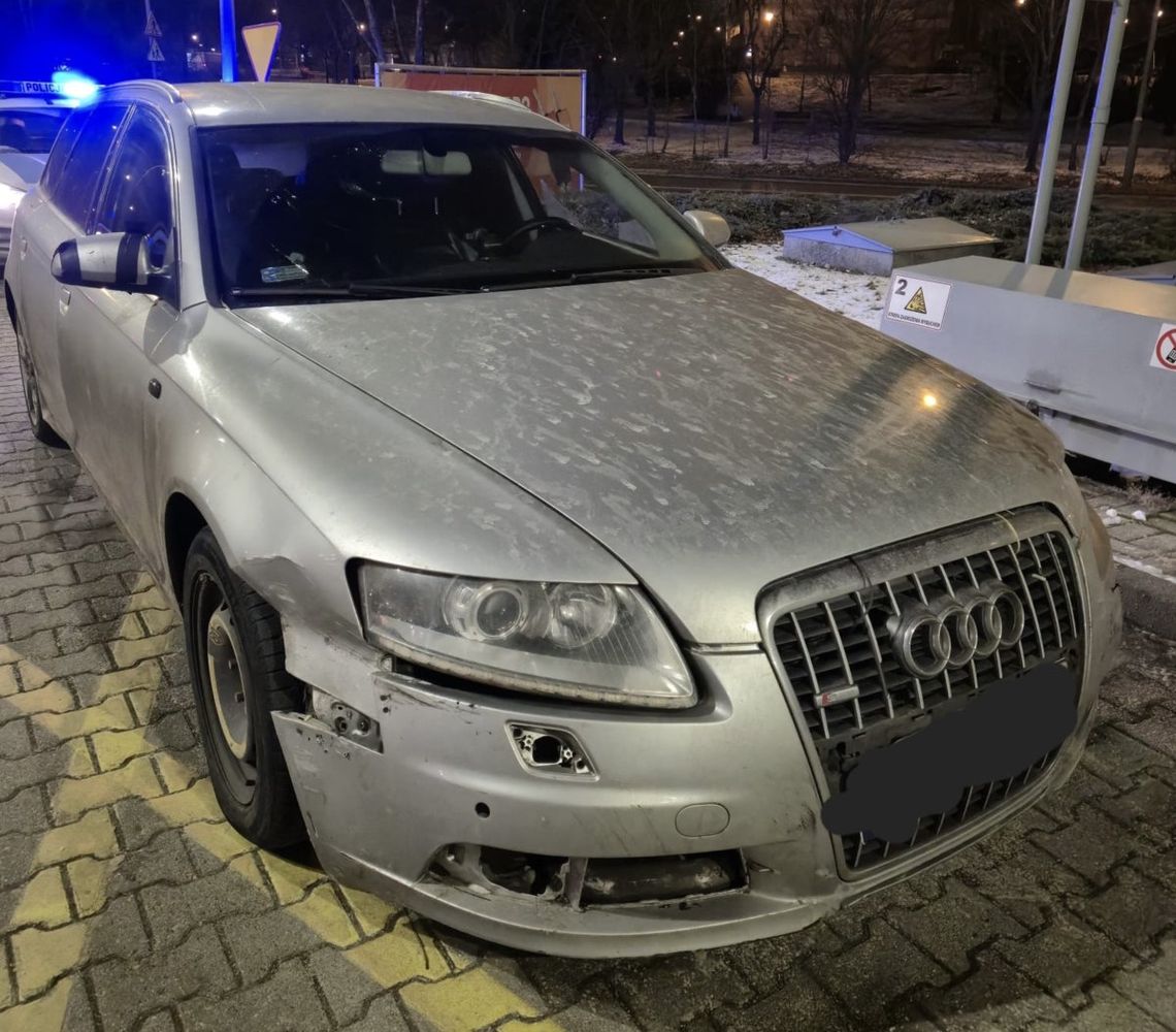 Jechał Audi A6 bez szyb i zderzaka. Decyzją sądu już nigdy nie będzie mógł wsiąść za kierownicę