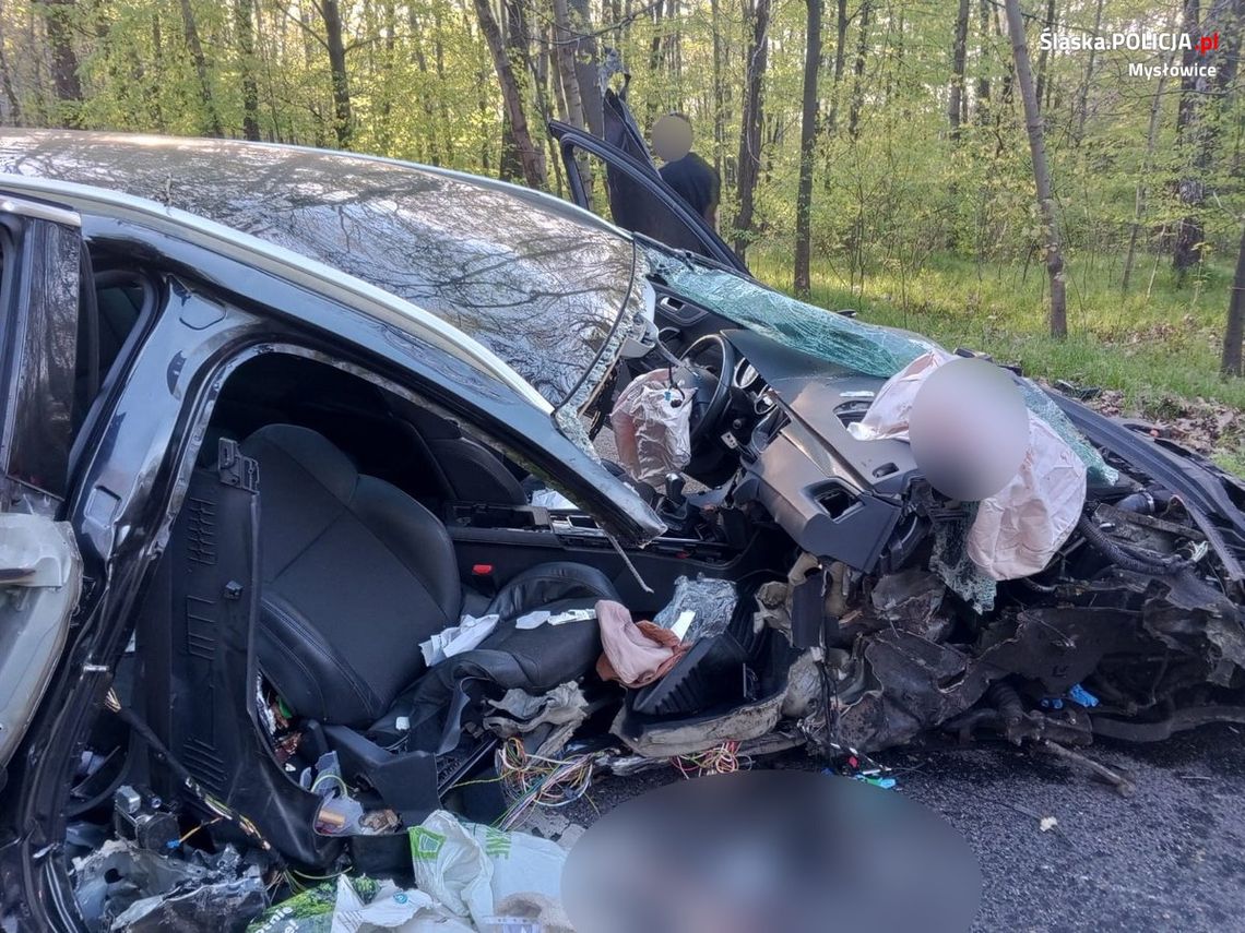 Jechał po pijaku z kobietą i dzieckiem. Auto rozbiło się na drzewie. Ona zginęła na miejscu