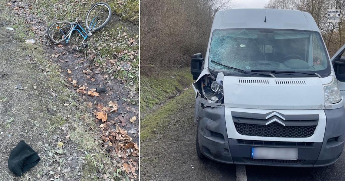 Kierowca dostawczaka potrącił rowerzystę. 72-latek zginął na miejscu [FOTO]