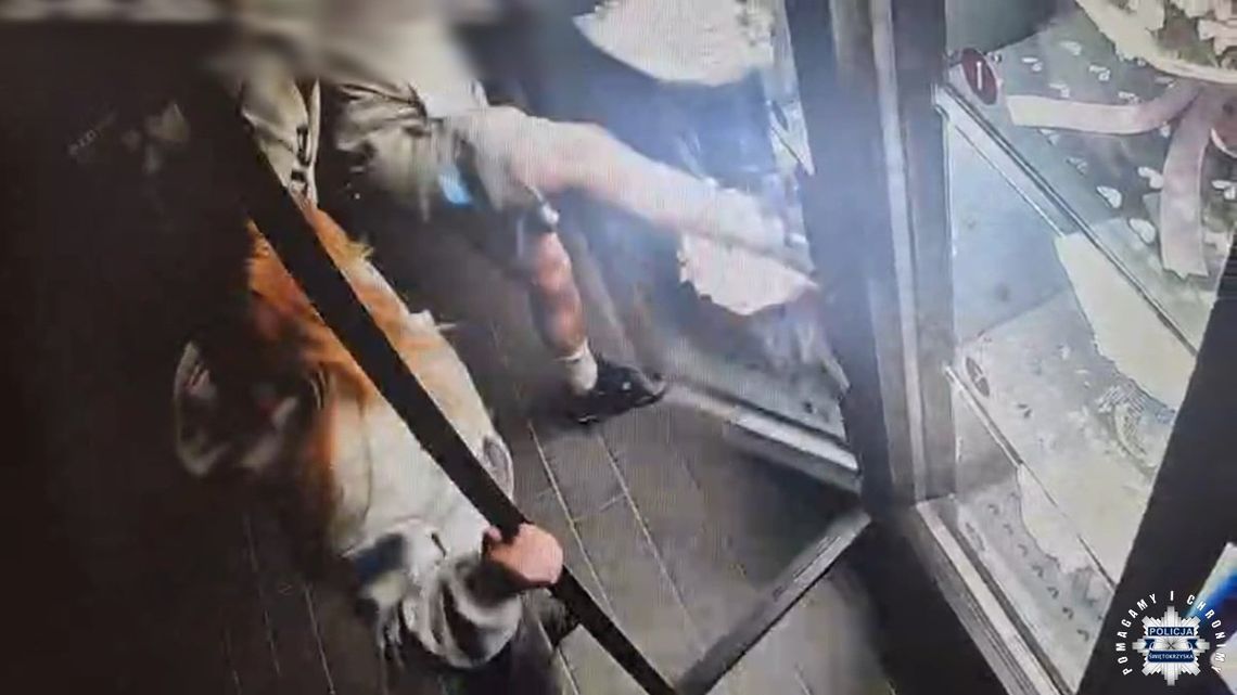 Kopniakiem rozbił szybę w kwiatomacie. Potem uciekł razem z dziewczyną