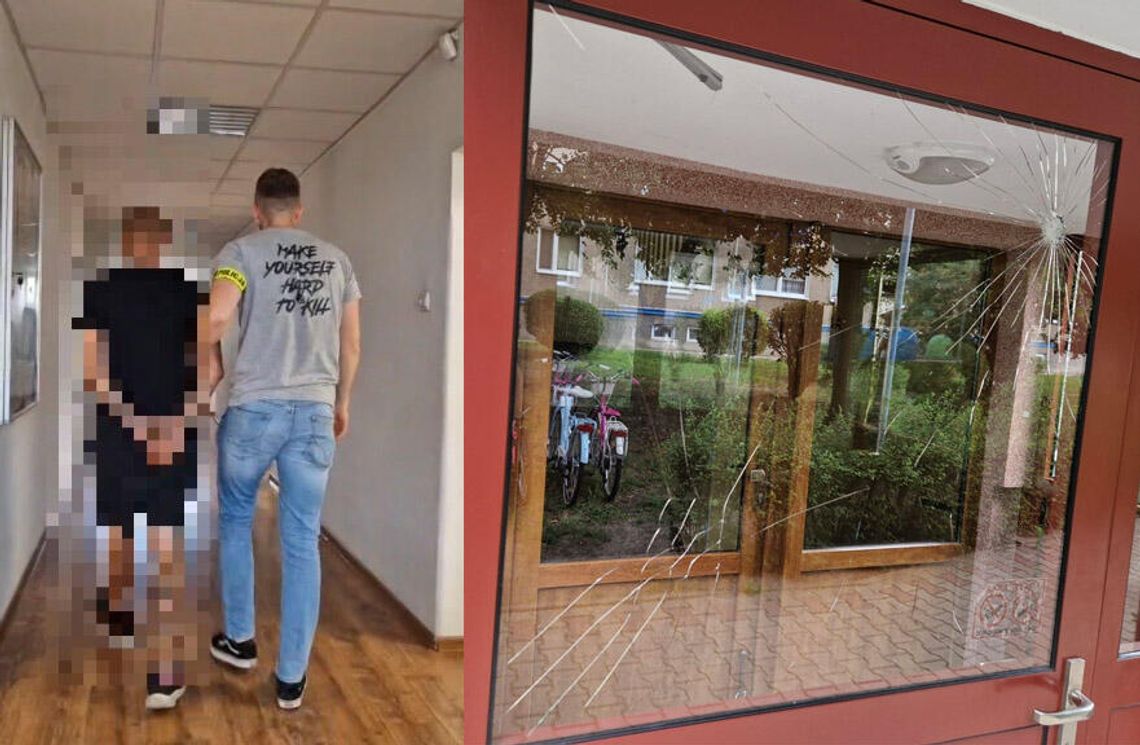 Krzyczał, że go zabije i nie odpuścił nawet, gdy mężczyzna schował się na klatce. Rozbił szybę pałką Krzyczał, że go zabije i nie odpuścił nawet, gdy mężczyzna schował się na klatce. Rozbił szybę pałką
