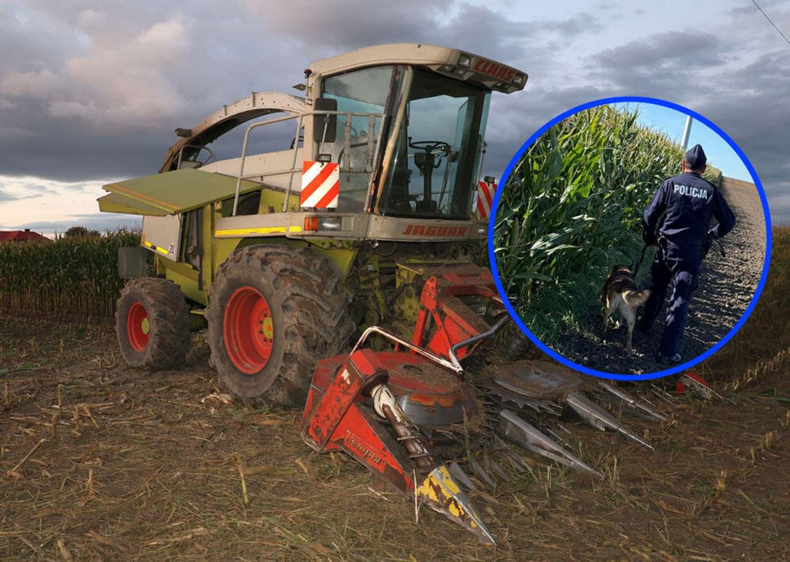 Ktoś przyczepił do kukurydzy metalowe elementy. Uszkodzona maszyna rolnicza