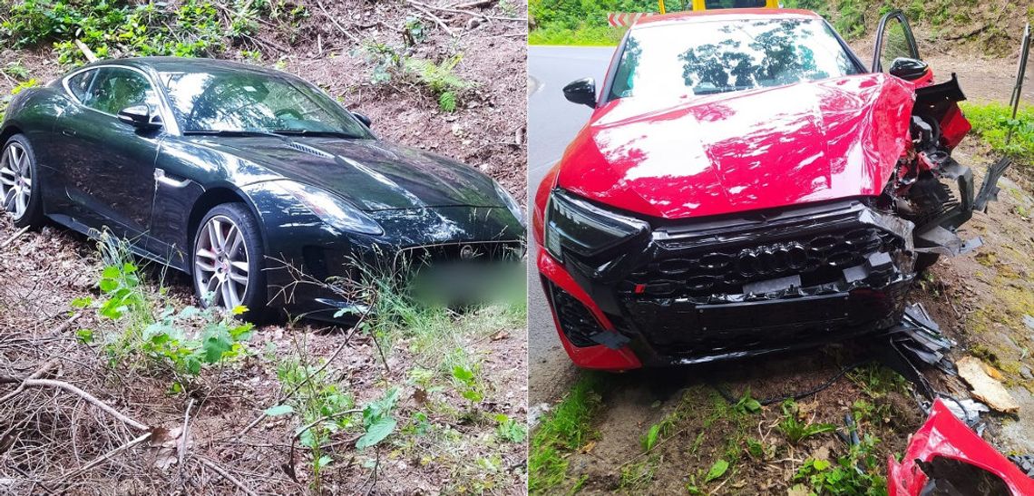 Laska w jaguarze ścigała się z typkiem w audi. Rozbili auta warte kilkaset tysięcy