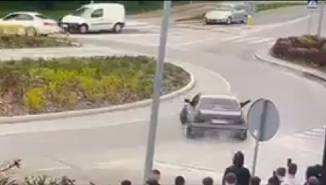 Maturzyści urządzili pokaz driftingu na rondzie. Policja wyłapuje młodych kierowców