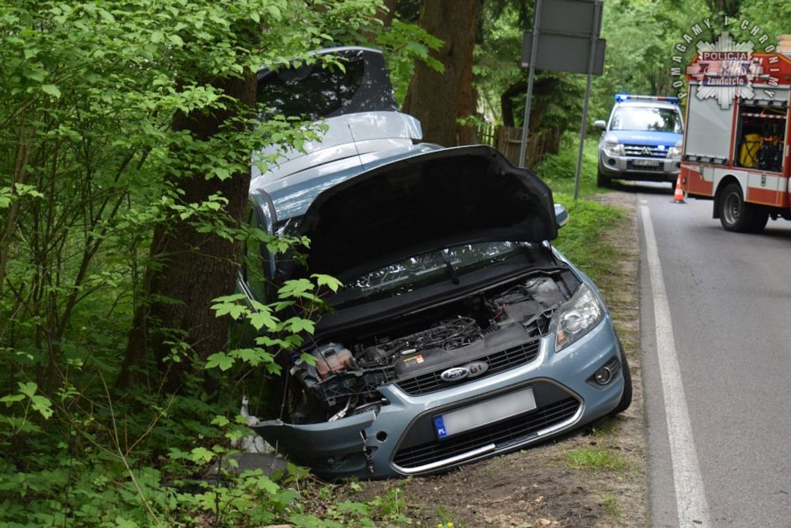 Miała ponad 4 promile i wsiadła za kółko! Na łuku auto wypadło z drogi i rozbiło się na drzewach