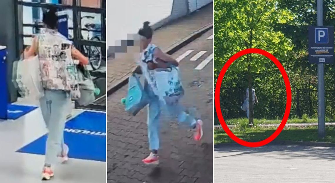 Młoda kobieta na bezczelnego kradła w sklepie. Przed policjantami próbowała ukryć się za drzewem