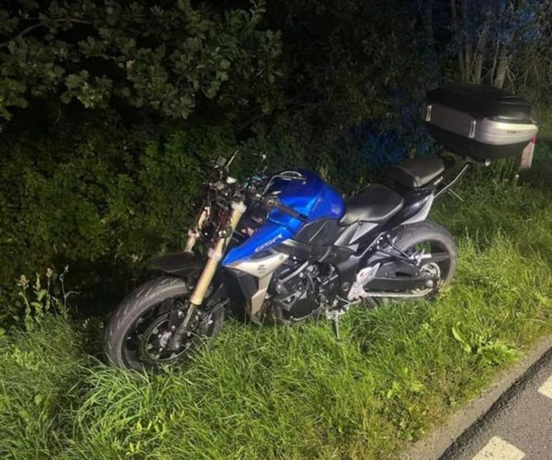 Motocyklista wjechał w łosia przechodzącego przez jezdnię. Ranny 34-latek trafił do szpitala