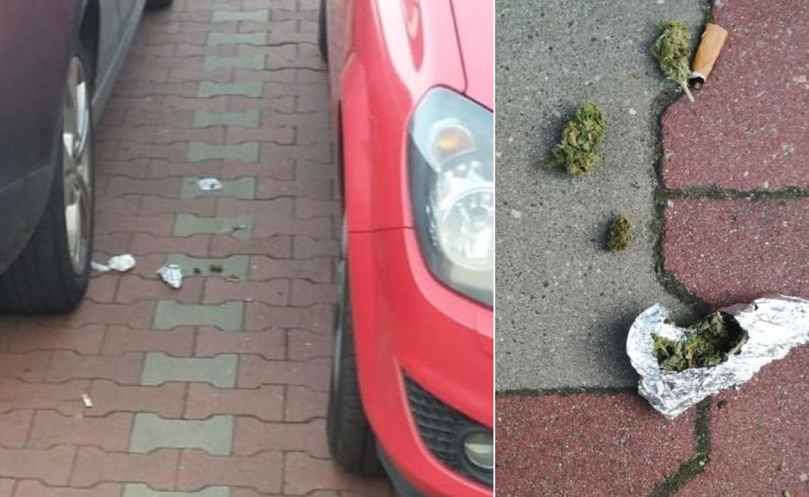 Na widok policjantów zaczął uciekać, rozrzucając na parkingu narkotyki