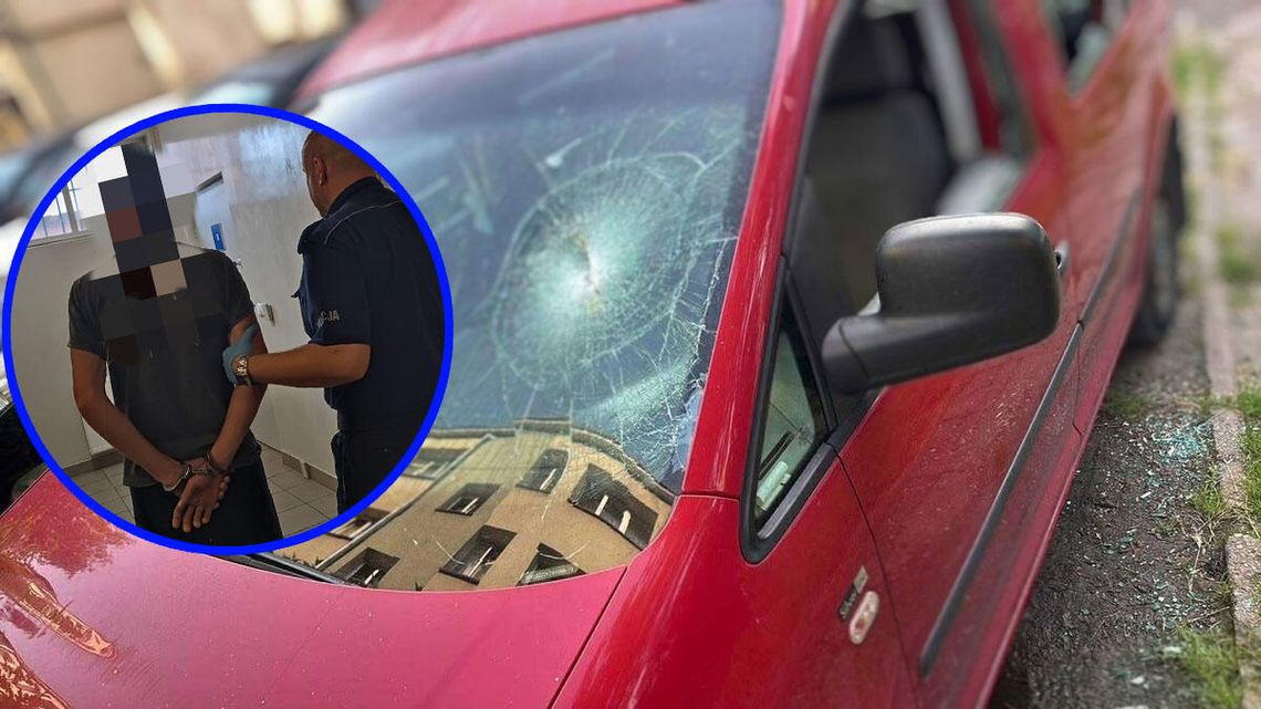 Nie podobał  mu się jej styl jazdy, więc wyżył się na samochodzie. Potem uszkodził dwa kolejne