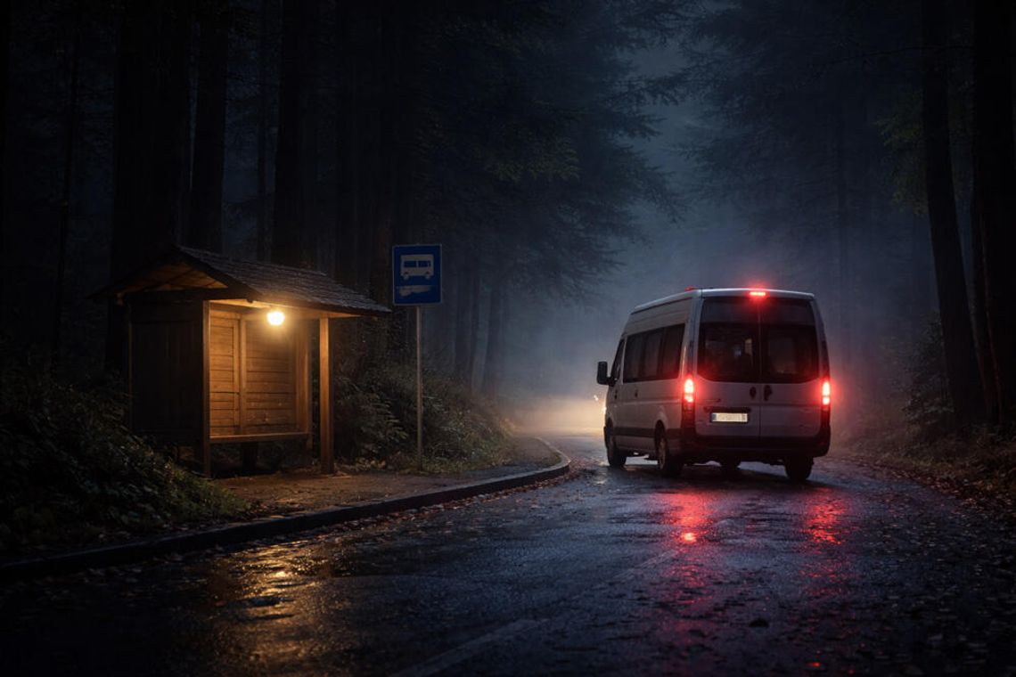 Niemiecka turystka wyrzucona przez kierowcę autobusu w środku lasu. Pomogli jej policjanci