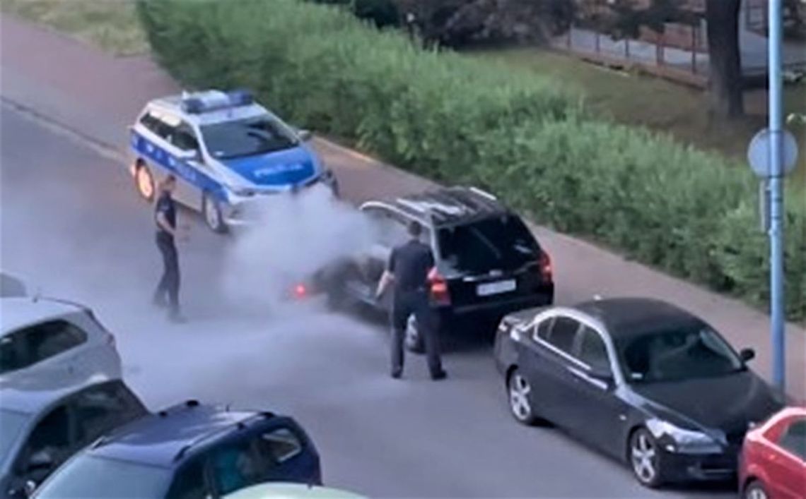 On w policjantów z gaśnicy, oni w niego gazem. Walka zakończyła się dopiero przy przewadze 8:1. WIDEO