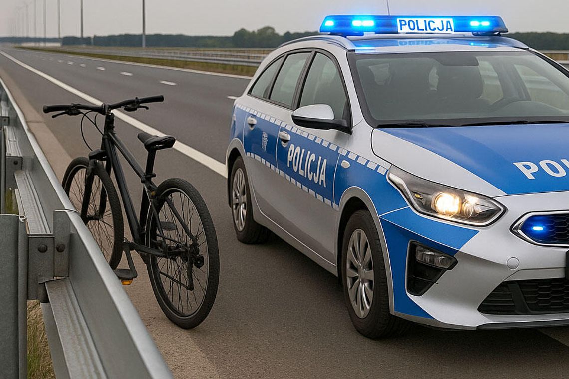 Pijana rowerzystka jechała drogą ekspresową, nie chciała się zatrzymać i jeszcze miała pretensje. "To gdzie niby mam jechać?"